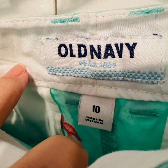 Old Navy-Women's Flamingo Shorts Size 10-Pale/Pastel Green/Pin/Peachy-Short- - Picture 11 of 13